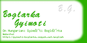 boglarka gyimoti business card